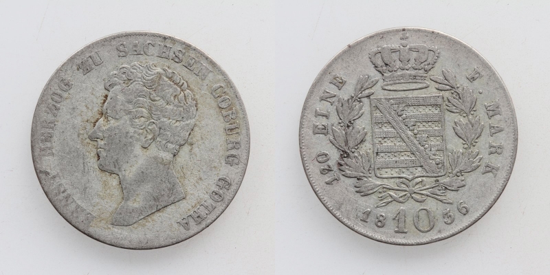 Sachsen-Coburg-Gotha Ernst I. 10 Kreuzer 1836 R!
