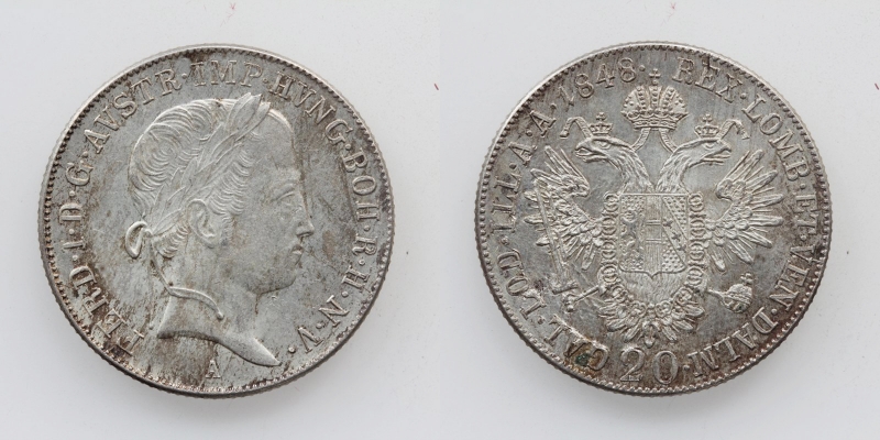 Ferdinand I. 20 Kreuzer 1848 A Wien