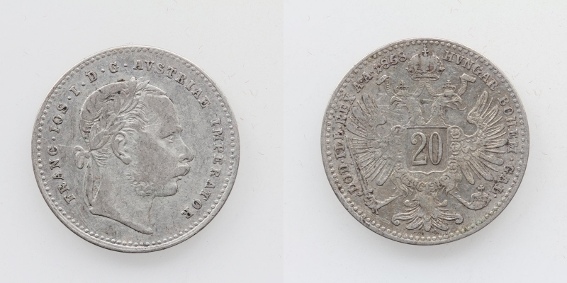 Österreich Franz Joseph I. 1848-1916 20 Kreuzer 1868
