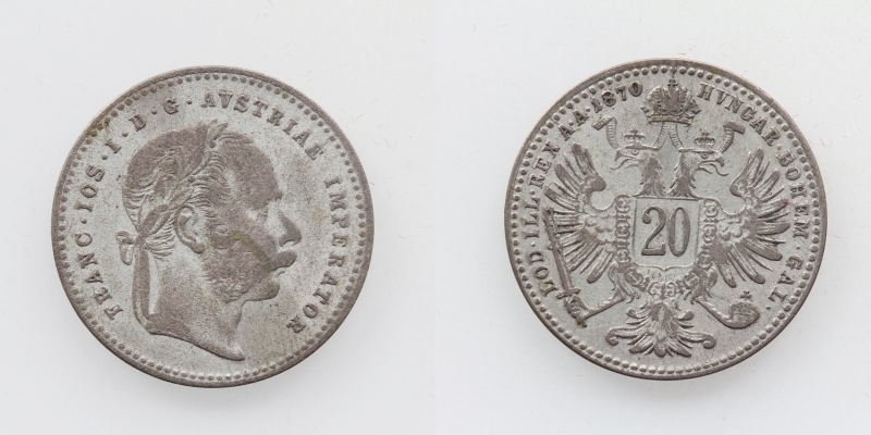 Österreich/Ungarn Franz Joseph I. 20 Kreuzer 1870