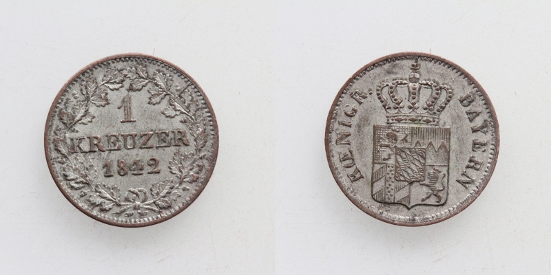 Bayern Ludwig I. 1 Kreuzer 1842