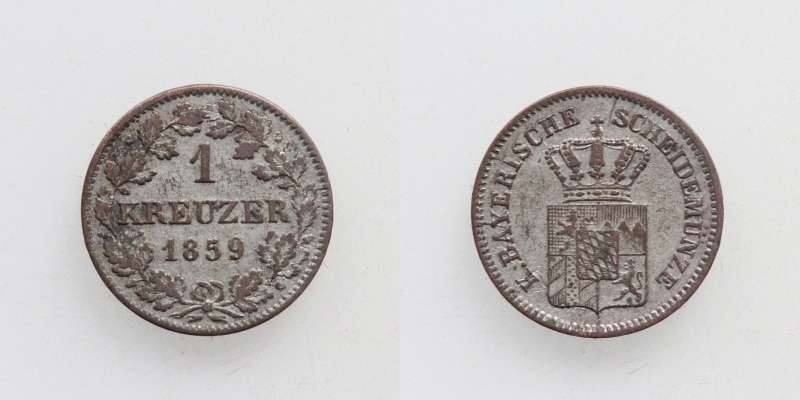 Bayern Maximilian II. 1 Kreuzer 1859