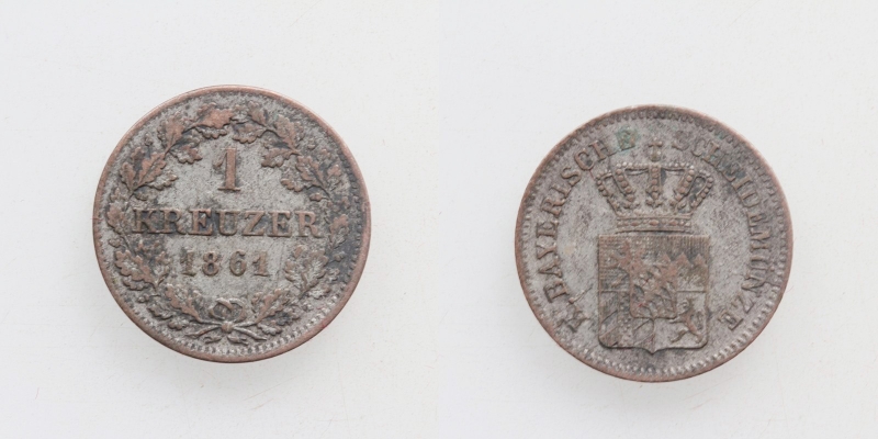 Bayern Maximilian II. 1 Kreuzer 1861