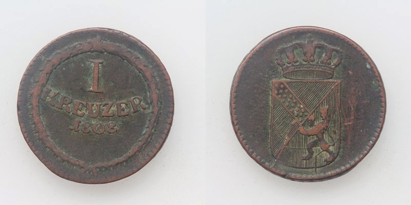 Baden-Durlach Karl Friedrich 1 Kreuzer 1808