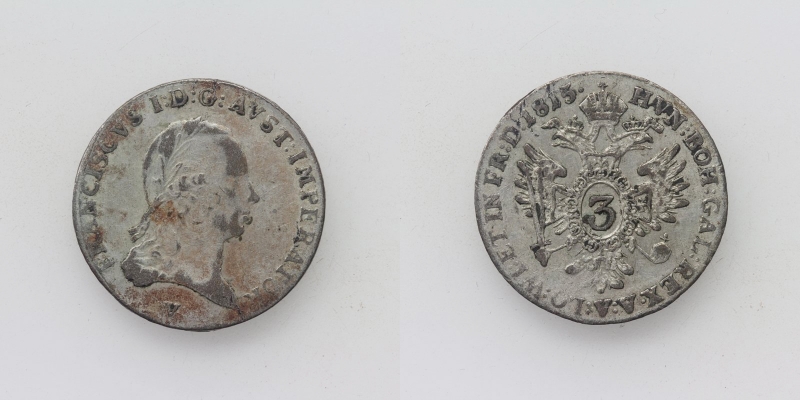 Österreich/Lombardei Franz II.(I.) 3 Kreuzer 1815 V Venedig