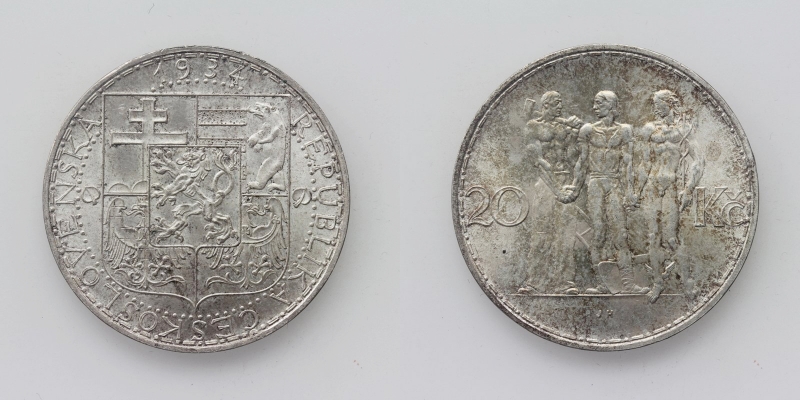 Tschechoslowakei 20 Korun 1934