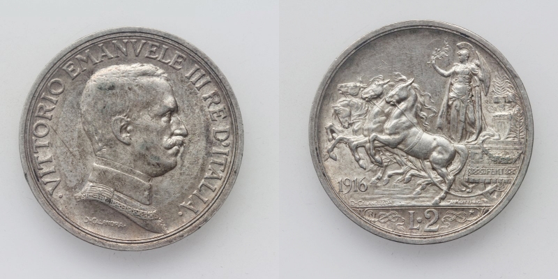 Italien Vittorio Emanuele III. 2 Lire 1916 Rom