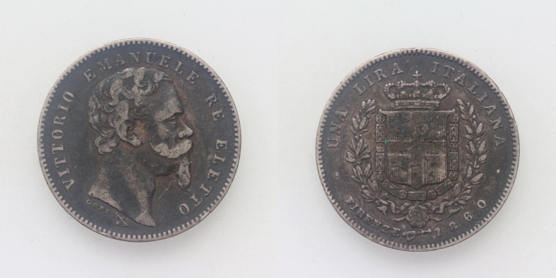 Italien Vittorio Emanuele II. 1 Lira 1860 Firenze