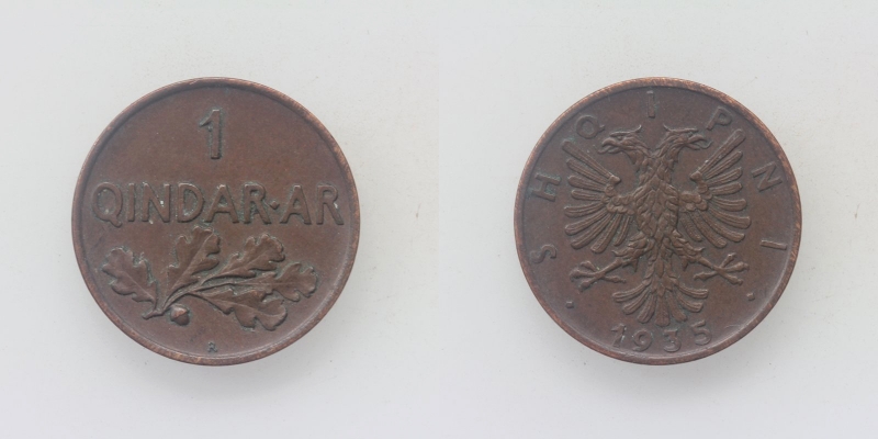 Albanien 1 Qindar Ar 1935 R Rome Zog I