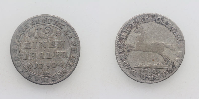 Braunschweig-Wolfenbüttel Karl Wilhelm Ferdinand 1/12 Taler 1786 MC