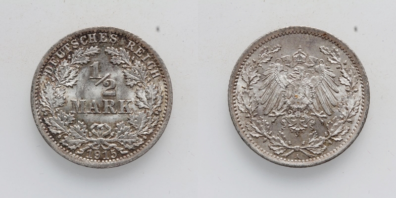 Deutsches Reich 1/2 Mark 1915 A