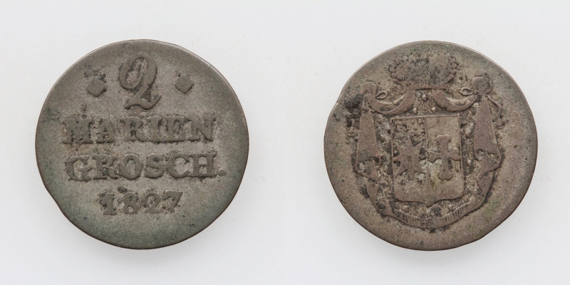 Waldeck Georg Heinrich 2 Mariengroschen 1827 A
