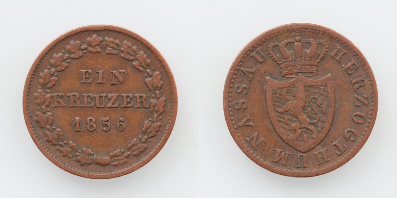 Nassau Adolph 1 Kreuzer 1856