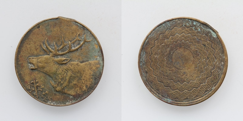 Messing Jeton Spiel Marke o.J. Hirsch