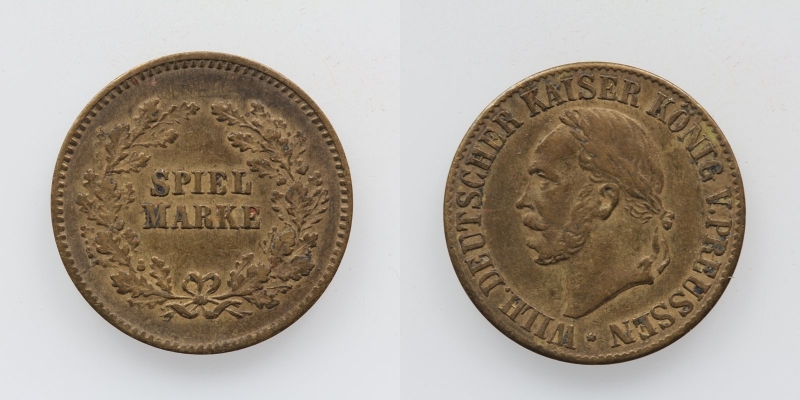 Messing Jeton Spiel Marke o.J. Preussen Wilhelm