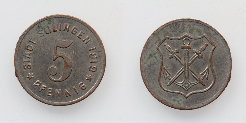 Notgeld Solingen Stadt 5 Pfennig 1919