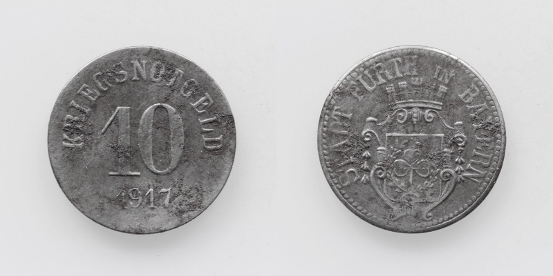 Kriegsnotgeld Fürth in Bayern 10 Pfennig 1917