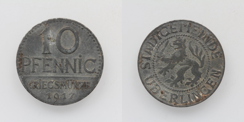 Kriegsmünze Stadtgemeinde Überlingen 10 Pfennig 1917