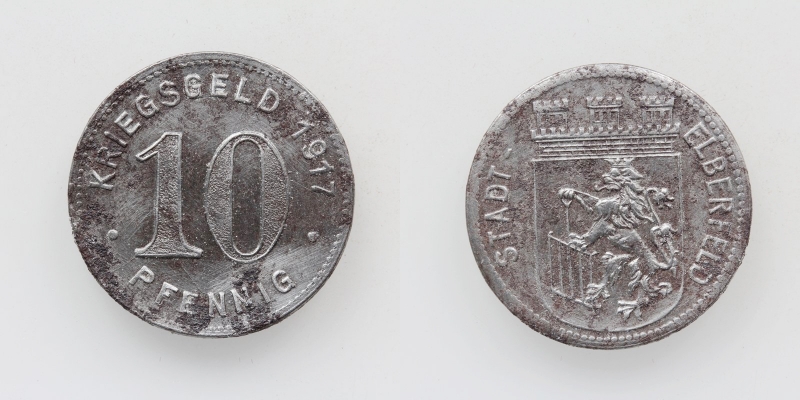 Kriegsgeld Elberfeld 10 Pfennig 1917