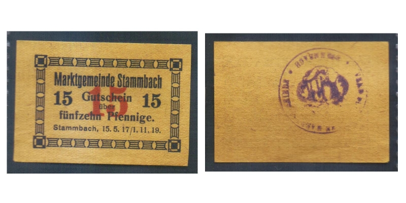 Bayern Stammbach 15 Pfennig 1917