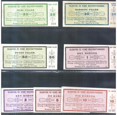 Ungarn Stuhlweißenburg (Székesfehérvár) 20,30,50 Fillér 1,2,5,10 Korona 1920
